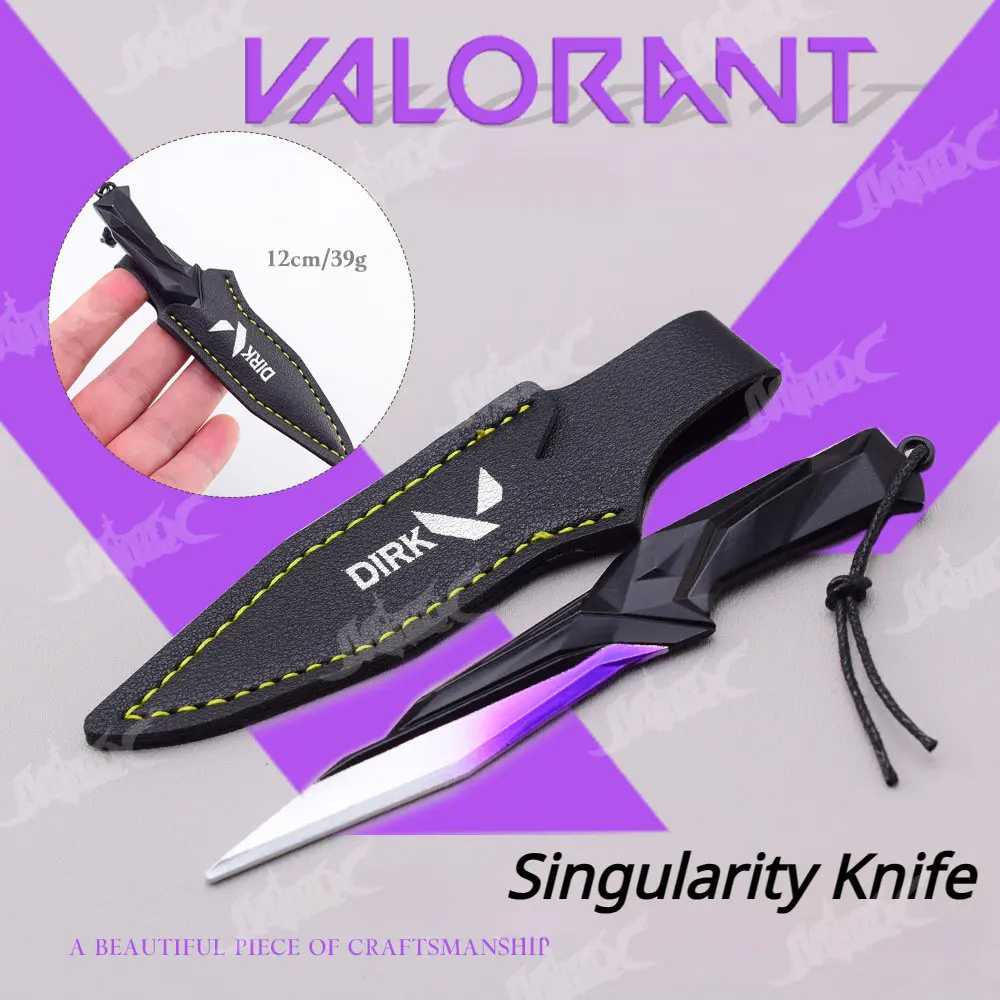 VALORANT Balisong Weapon Singularity Knife 12cm Metal Keychain Tactical Military Knife Model Game Japanese Catanas of Kids Toy valorant melee toy knife 12cm reaver ep 5 karambit keychain uncut cosplay bali song weapon military tactical samurai knive kids