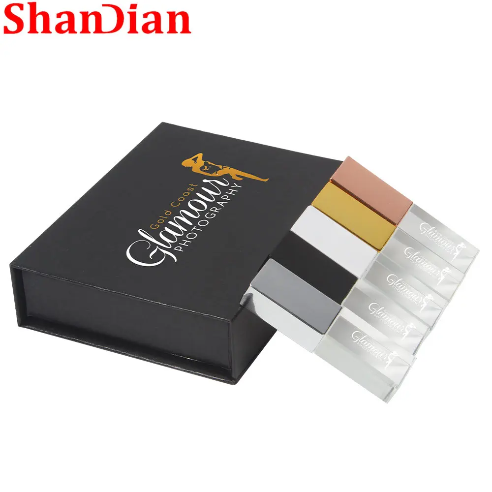 Shandian Crystal Usb 2.0 Flash Drive 64Gb Wedding Gift Pen Drives Customized Color Logo For Free 32Gb Memory Stick U Disk 16Gb