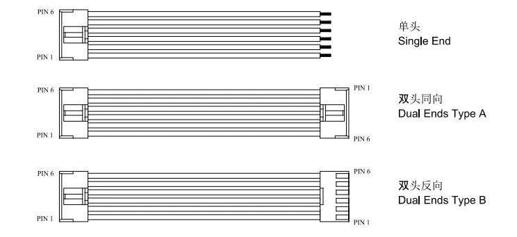 VHR-6N Kabelbaum, JST VH 3,96 mm Rastermaß, 6P, mit UL1007 18AWG-Drähten – Detail 1