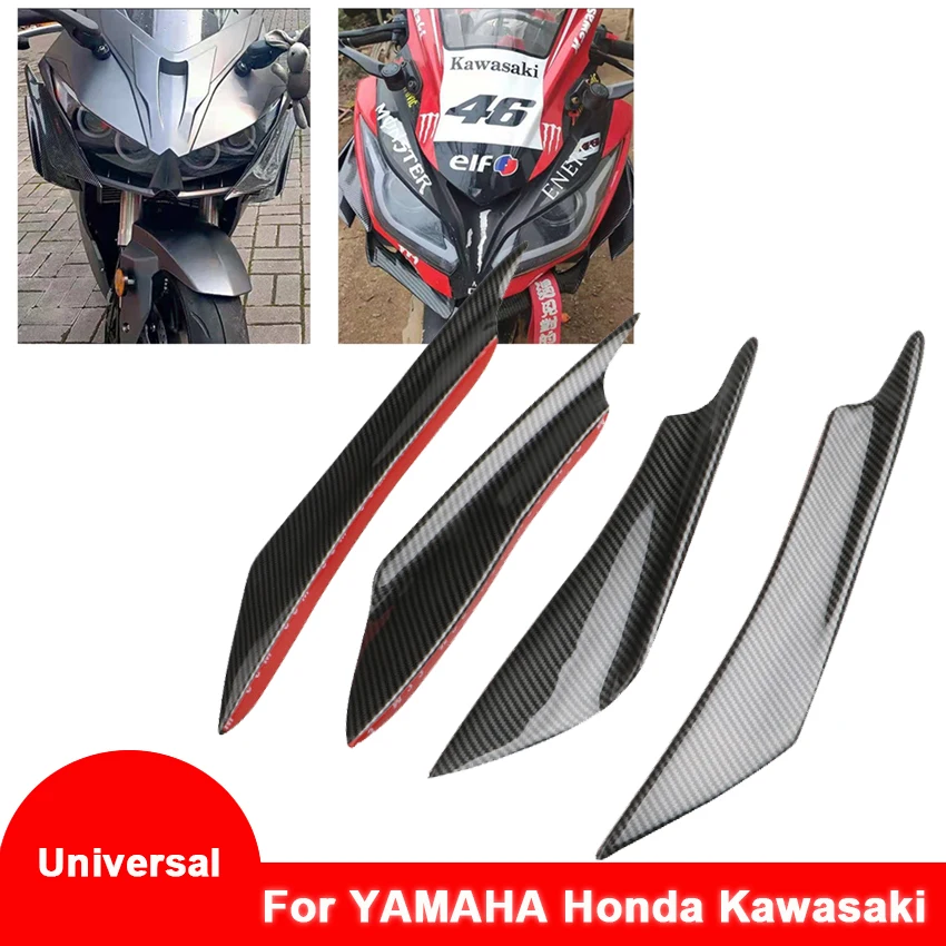 

Universal For Yamaha R3 Suzuki Kawasaki Honda H2 Scooter Motorcycle Winglet Front Wing Air Deflect Spoiler Sticker Accessories