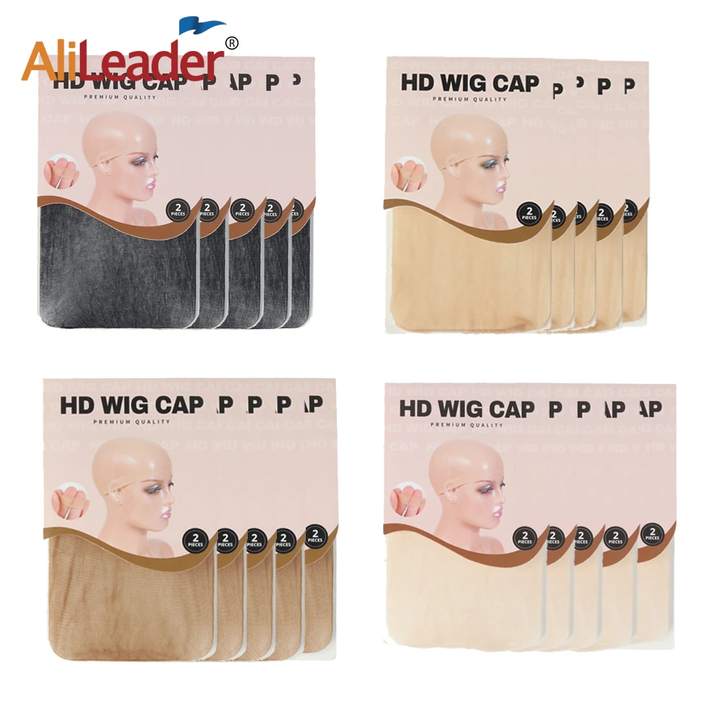 

HD Wig Caps 10/20Pcs HD Stocking Cap Invisible Wig Cap Thin Nylon Skin Black Brown HD Wig Cap Under Wigs Transparent For Women