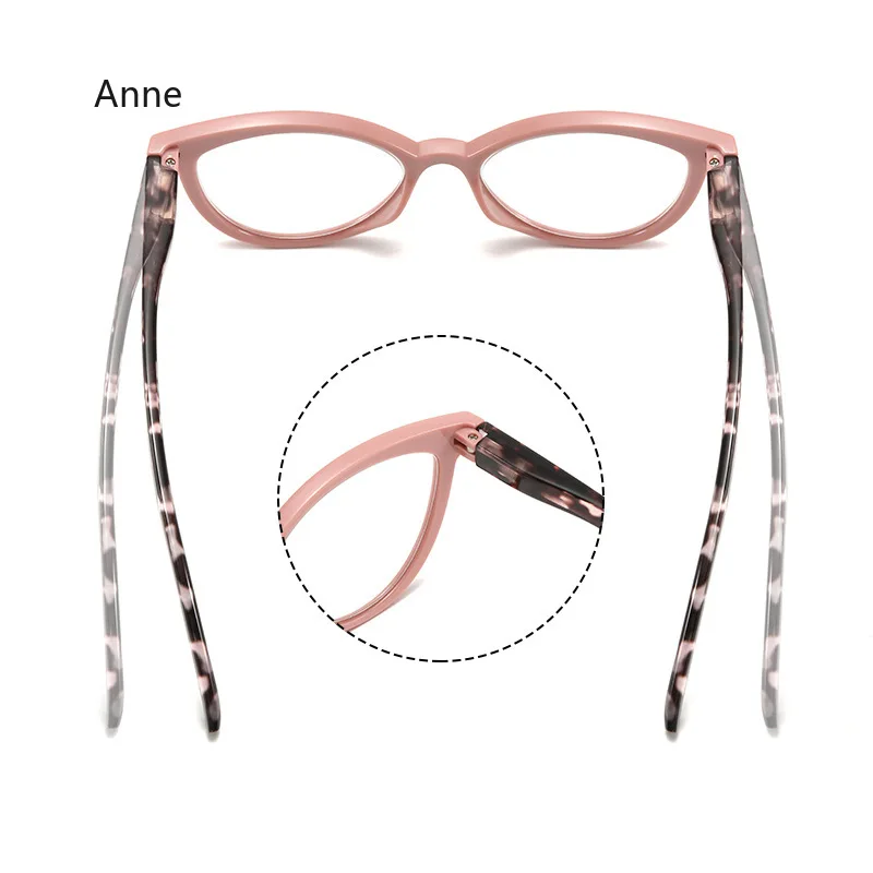 Fashionable Cat Eye Reading Glasses Men Female Personality Large Frame Spring Leg Presbyopia Glasses +1.0 To + 4.0 gafas 4