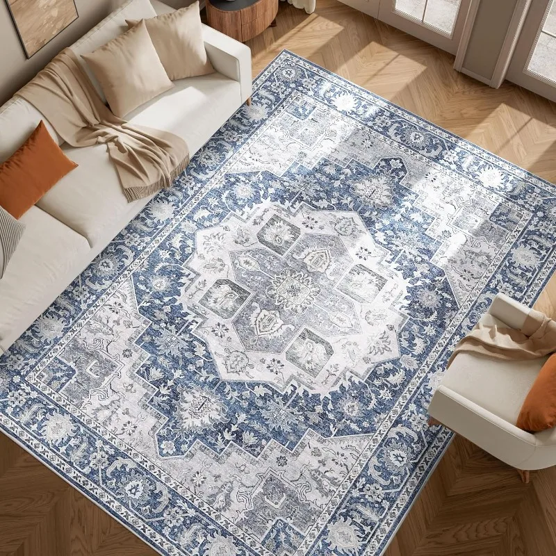 Bohemian Living Room Carpet Retro Print Large Area Bedroom Rugs Machine Washable Non-slip Coffee Table Mats Alfombra Tapis Ковер