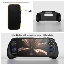 Official Retroid Pocket Grip Protect TPU Case with Game Control Handle and Stand Holder Protective Cover (Bag with Grip BK)