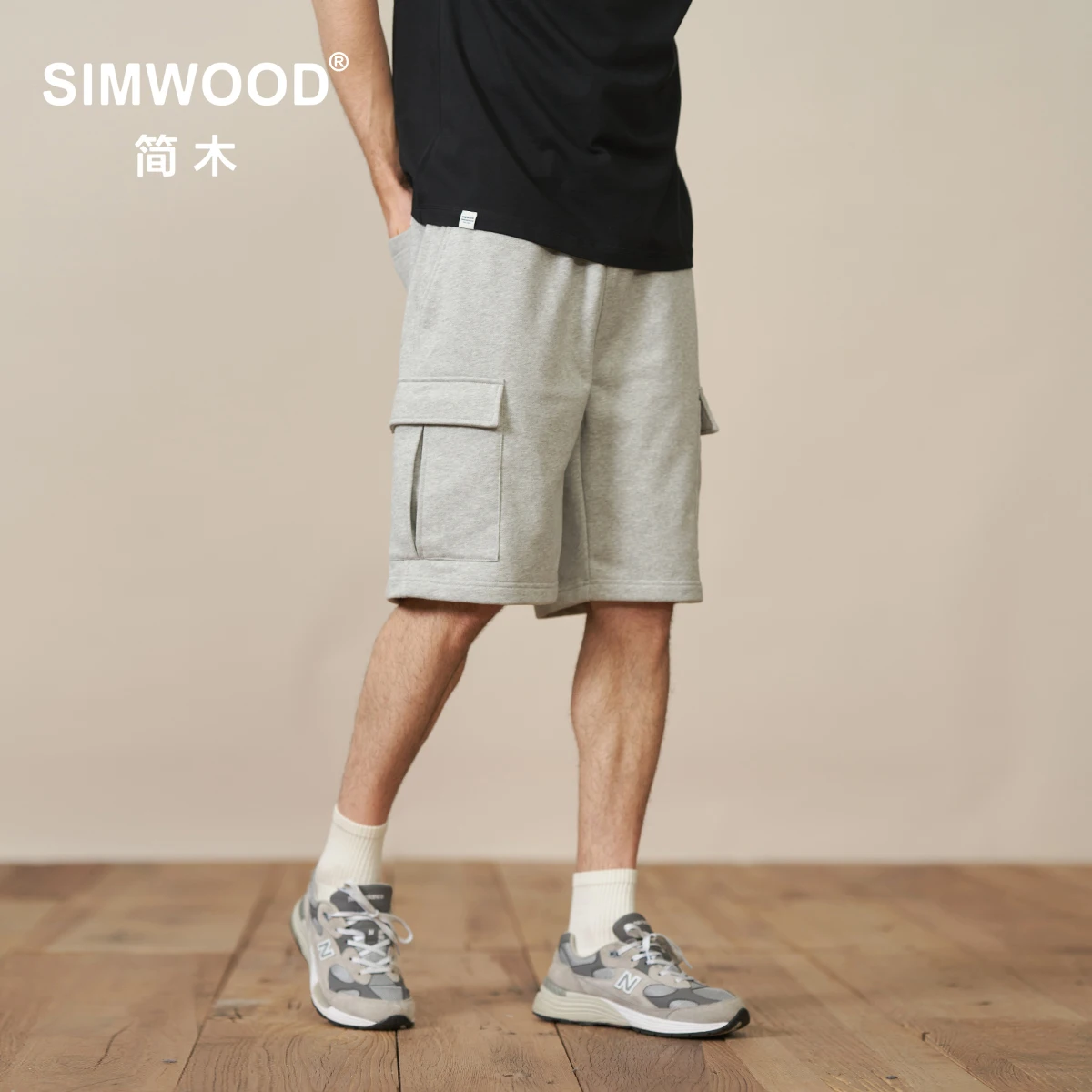 

SIMWOOD 2022 Summer New Oversize Cargo Shorts Men 410g Heavyweight Fabric Sweatshorts Drawstring Hip Hop Trousers SL220297