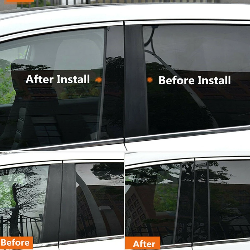 6Pcs Car Pillar Posts for VW Passat 2011 2012 2013 2014 2015 2016 2017 2018 Door Window Trim Stickers Decoration Acc
