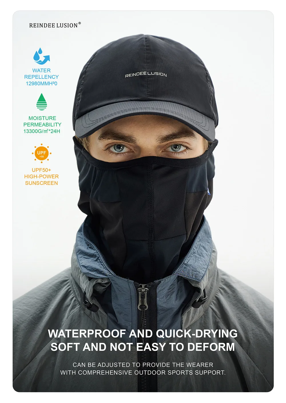 Reindee Lusion 24ss waterproof magnetic buckle sunshade cap nylon material techwear gorpcore