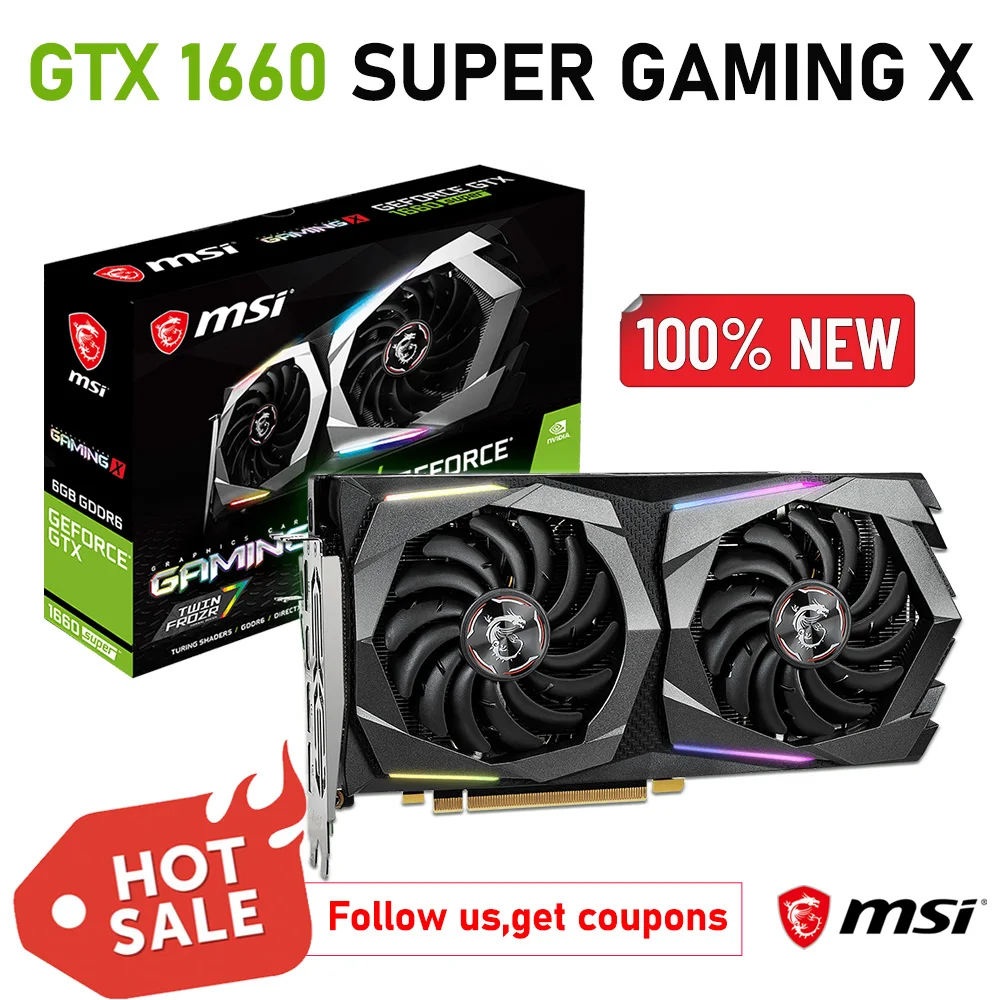 Vanding kjole Amazon Jungle MSI GTX 1650 1660 SUPER Graphics 1660 GPU 12000MHz 14000MHz 128bit 192bit  1660SUPER video card GDDR6 HDCP Dual Fans New