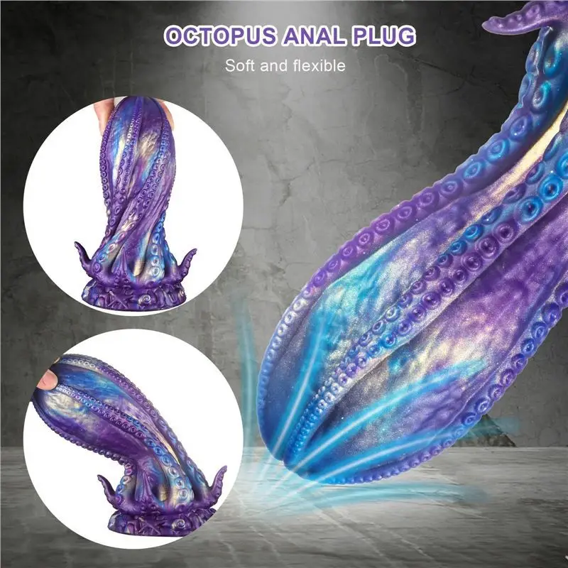 Tappo anale con ventosa a forma di polpo, pene finto, dilatazione anale unisex, autostimolatore SM, accessori sessuali YX_voghion.com