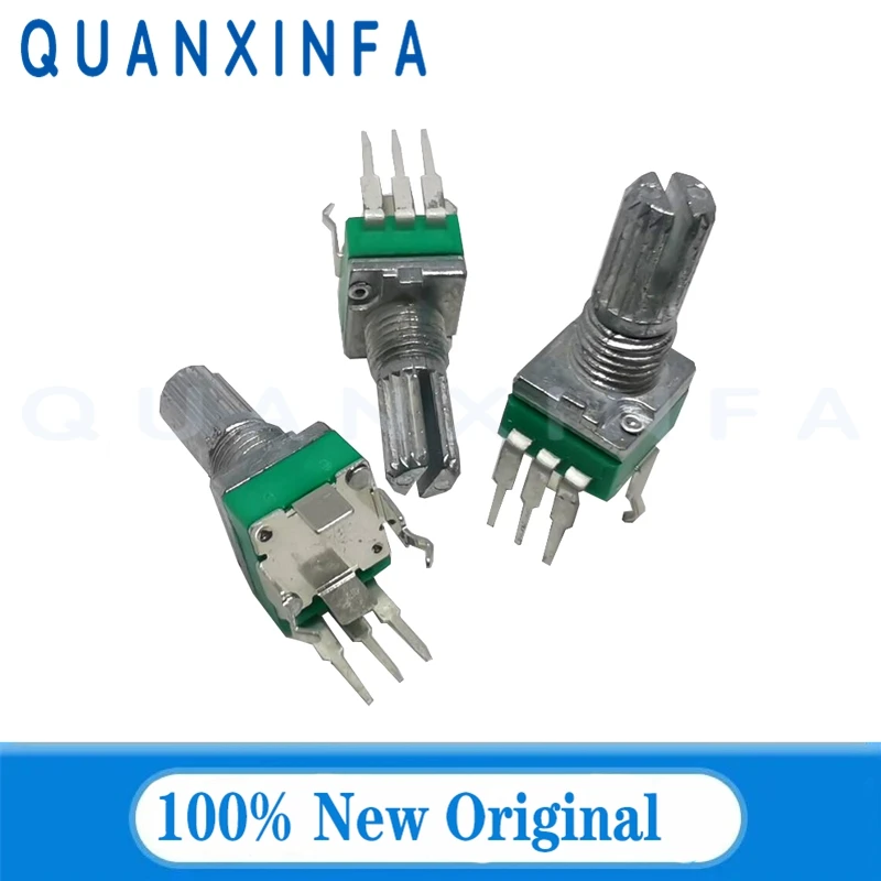 5PCS Vertical single R097 RK097 precision potentiometer bracket handle 15mm no gear 3 feet B10K 2K 5K 50K 250K 100K 500K multiturn potentiometer linear potentiometer rotary potentiometer potentiometer kit trimmer potentiometer adjustable resistor potentiometer knobs electronic components