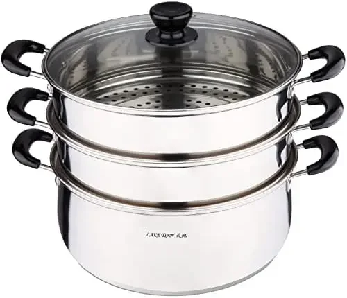 

Tier Multi Tier Layer Steel Steamer Pot For Cooking With Stackable Pan Insert/Lid, Food Steamer, Vegetable Steamer Cooker, Stea