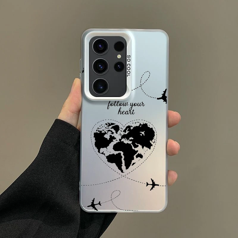 Silver IMD Cover with Cartoon World Map Scenery Design