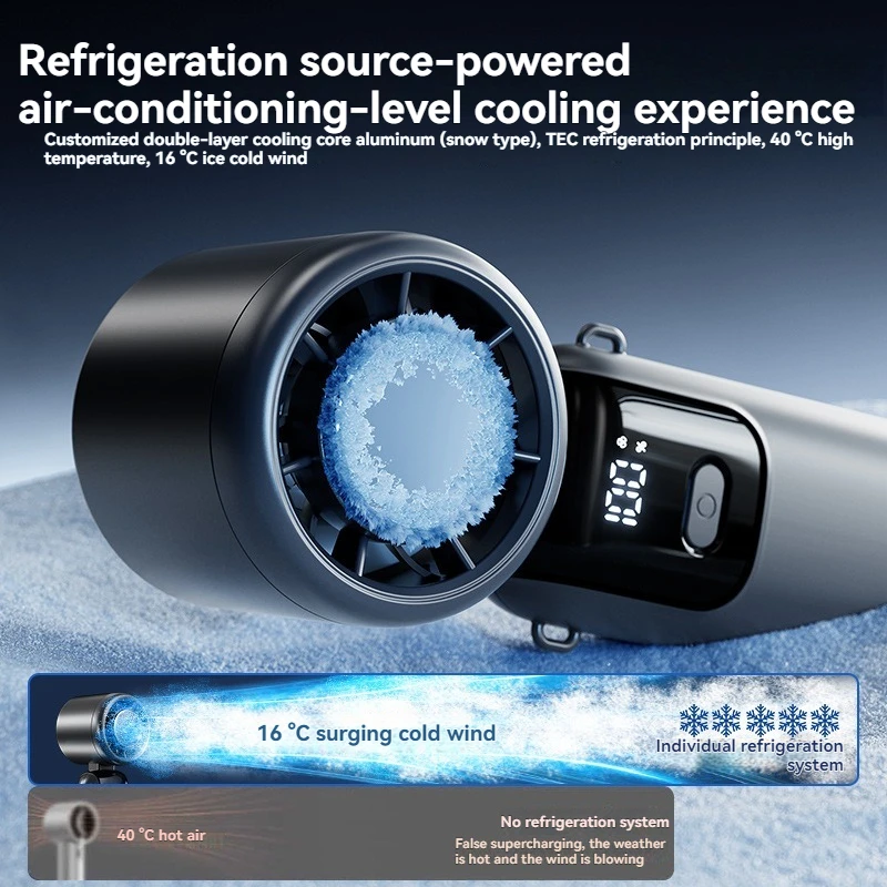 JPNPL 4000mAh Hanging Ice Pack Handheld High-speed Folding 100 Speed Infinitely Adjustable Fan Portable For Outdoor Neck_voghion.com