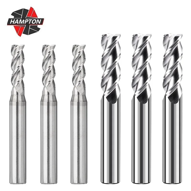 HAMPTON Milling Cutter 3 Flute Carbide End Mill for Aluminum Cutting 1/