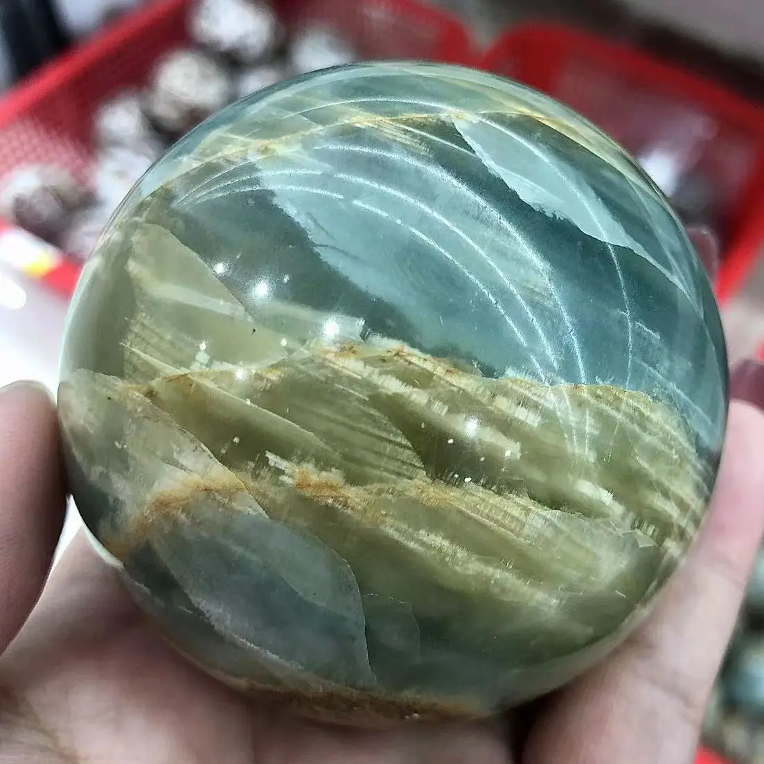 

Natuarl Blue Onyx Crystal Ball Spehere Energy Stone Home Decorations Gift