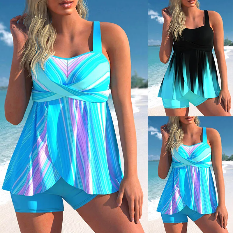 

2023 Women's Sexy Beach Swimwear Tankini Two Piece Swimwear Print Tankini Beach Summer Fashion Beach Women's Swimwear Set