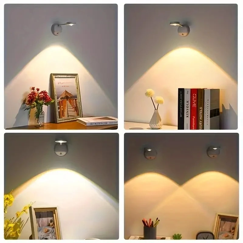 1pc Rechargeable Spotlight No Wiring No Punching No Installation  Wireless Home Background Wall Mural Light Smart Led Wall Light 2