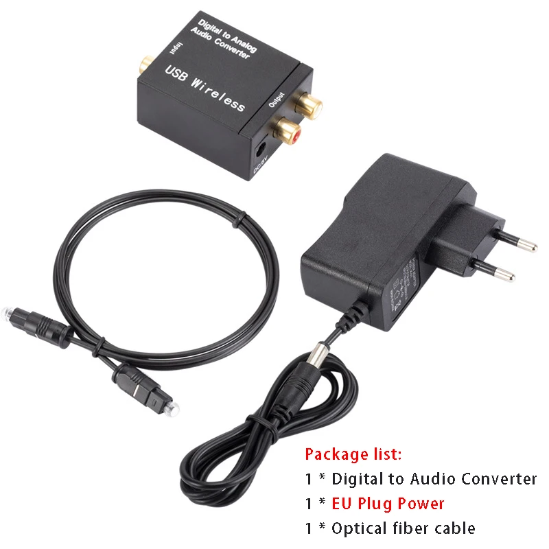 Wireless Audio Converter Adapter with Optical Fiber and Coaxial Inputs