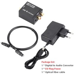 Wireless Audio Converter Adapter with Optical Fiber and Coaxial Inputs (With EU Plug)