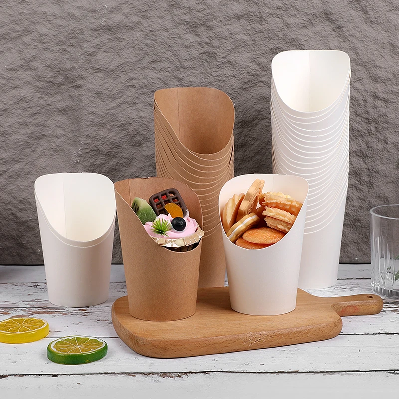 20/50pcs Kraft Paper French Fries Cups, Disposable Candy, Snack, Dessert Holders, Food ... - SKU PFFC1210 - UGI Packaging