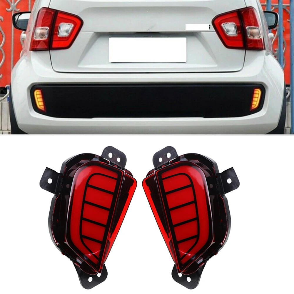 Rear Bumper Tail Lights 2pcs For Suzuki Ignis 2016 2017 2018 2019 Waterproof Auto Fog Lighting