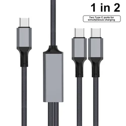 Dual - Purpose Braided USB Charging Cable - Fast Charge - 0.5m (Black C to CC)