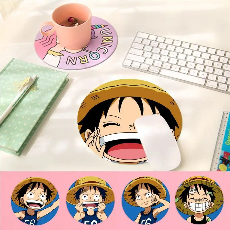 

Anime O-One Piece Mousepad DIY Round Thickened Mouse Pad Oversized Gaming Keyboard Table Mat Desk Set Accessories Desktop Mat