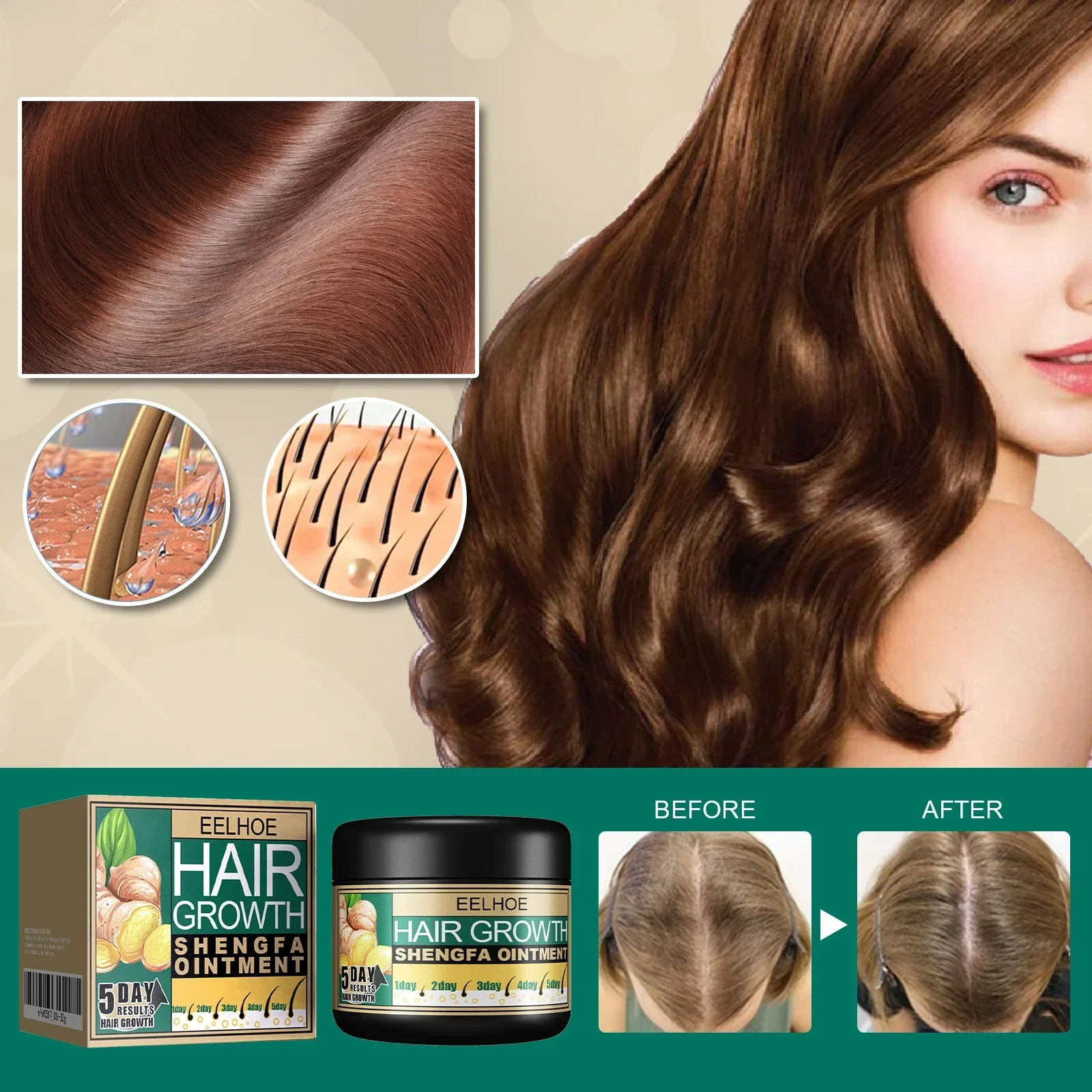 Ginger Dense Hair Cream Promote Hair Growth Relieve Loss Scalp Massage Stimulate Follicle ginger hair cream