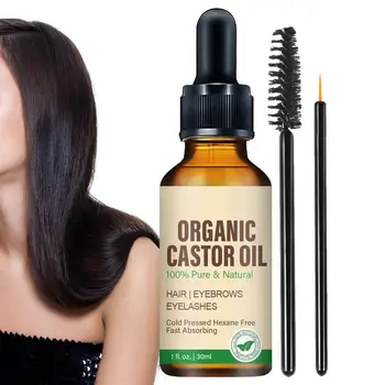 30ml Organic Castor Oil for Hair Growth pure natural Castor Oil Nourish Eyelashes and Eyebrows Scalp, Skin and Nails Care