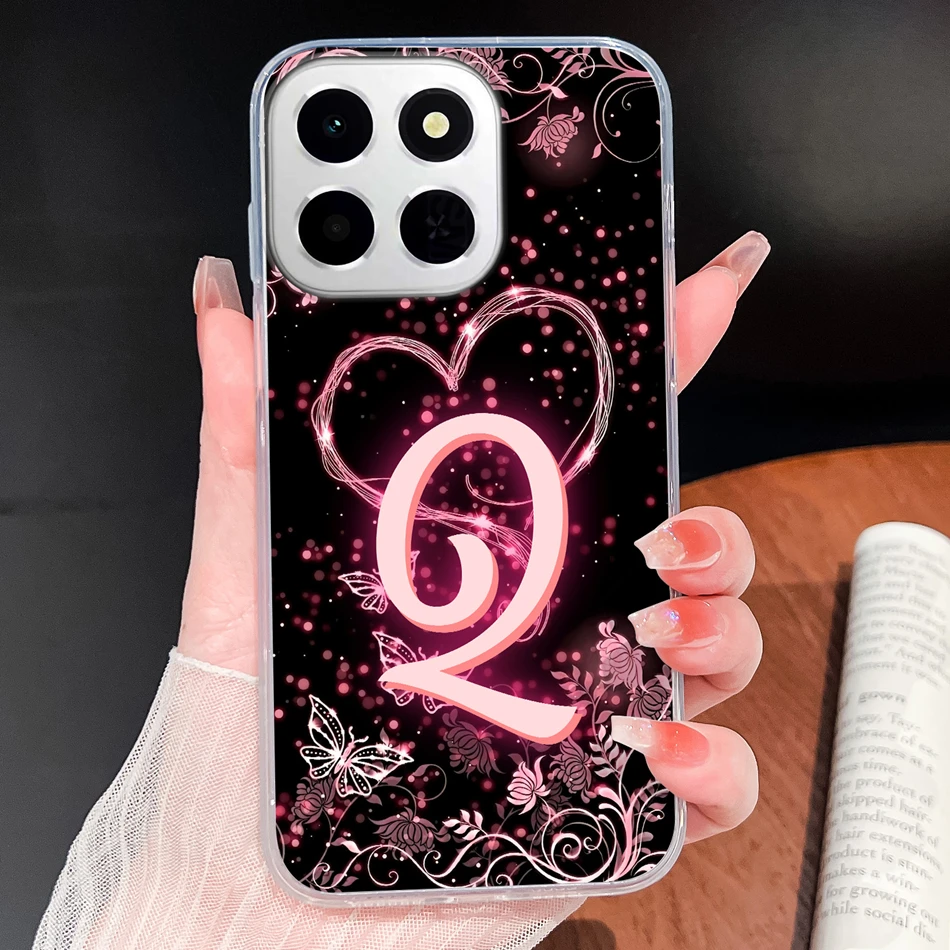 Pink Love Heart Soft TPU Silicone Transparent Phone Case Cover