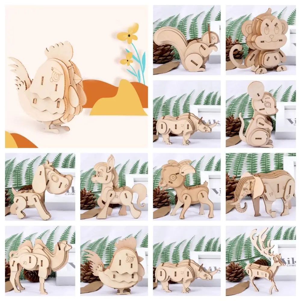 

Animal Skeleton Assembly Model Animal Kits Crafts Rabbit Monkey Wooden 3D Animals Kids/Children