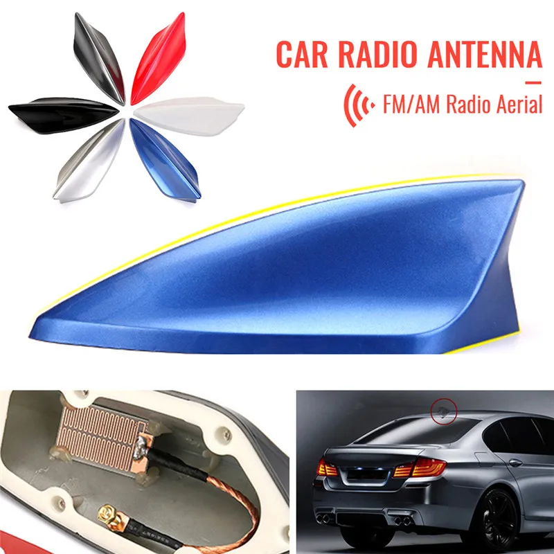 

Newest Upgraded Signal Universal Car Shark Fin Antenna Auto Roof FM/AM Radio Aerial Replacement for BMW/Honda/Toyota/Hyundai