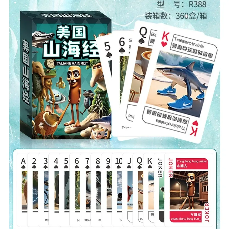 Italienische Brainrot Pokerkarten - 54-teiliges Set Mit Meme-Charakteren