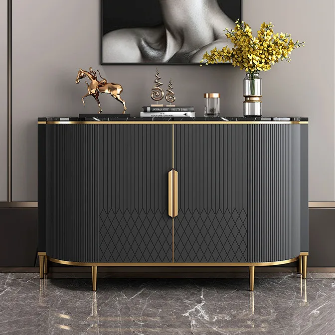 

Living Romm Luxury Modern Shoes Cabinet Sintered Stone Stainless Steel Legs Hallway Cabinet