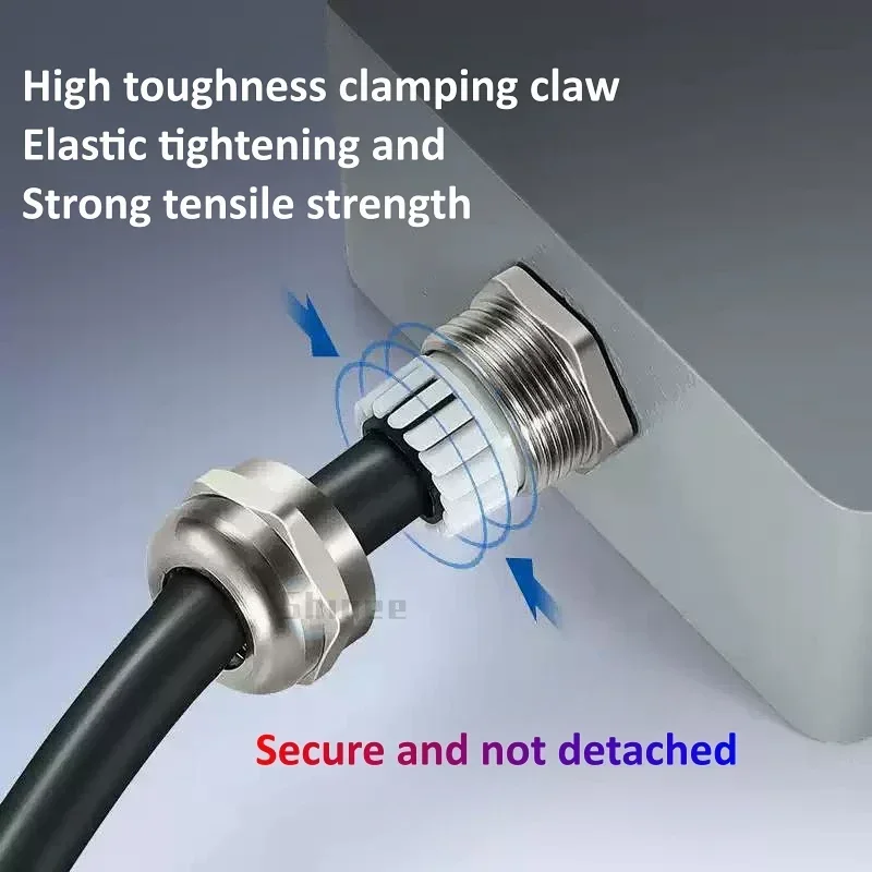 Waterproof Cable Gland IP68 Nickel Plated Brass 1/4" 3/8"1/2" 3/4" 1" 2" BSPP/NPT Male Thraed for 3-6.5mm 4-8mm Cable Joint 1PCS