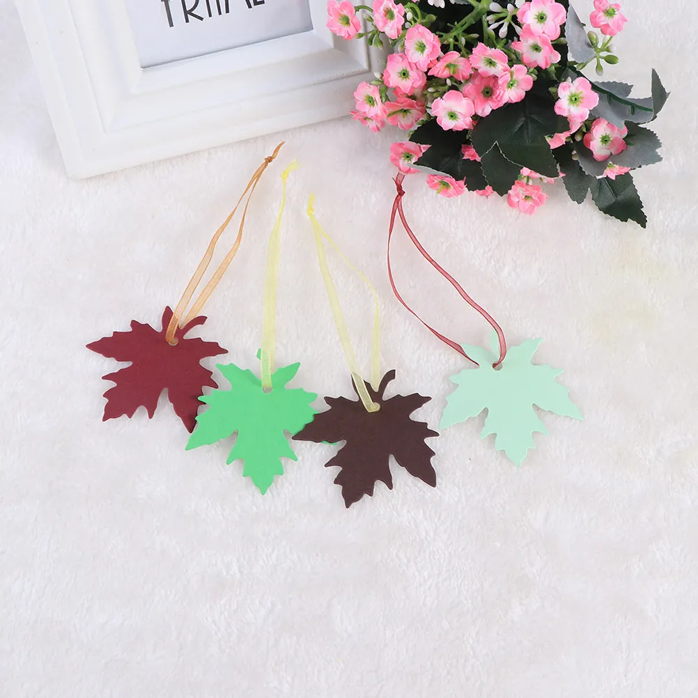 240Pcs 단풍잎 태그 크래프트 종이 선물 포장용 실물 같은 빈티지 교수형 표지판 감사 메모 베이킹 라벨