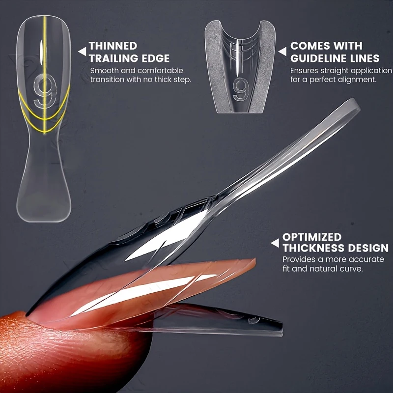 240개 듀얼폼 네일 폼 - 네일 몰드, 빠른 네일 연장 가능, 종이 폼 필요 없음, 15가지 사이즈 플라스틱 폼, 살롱 네일 아트 도구