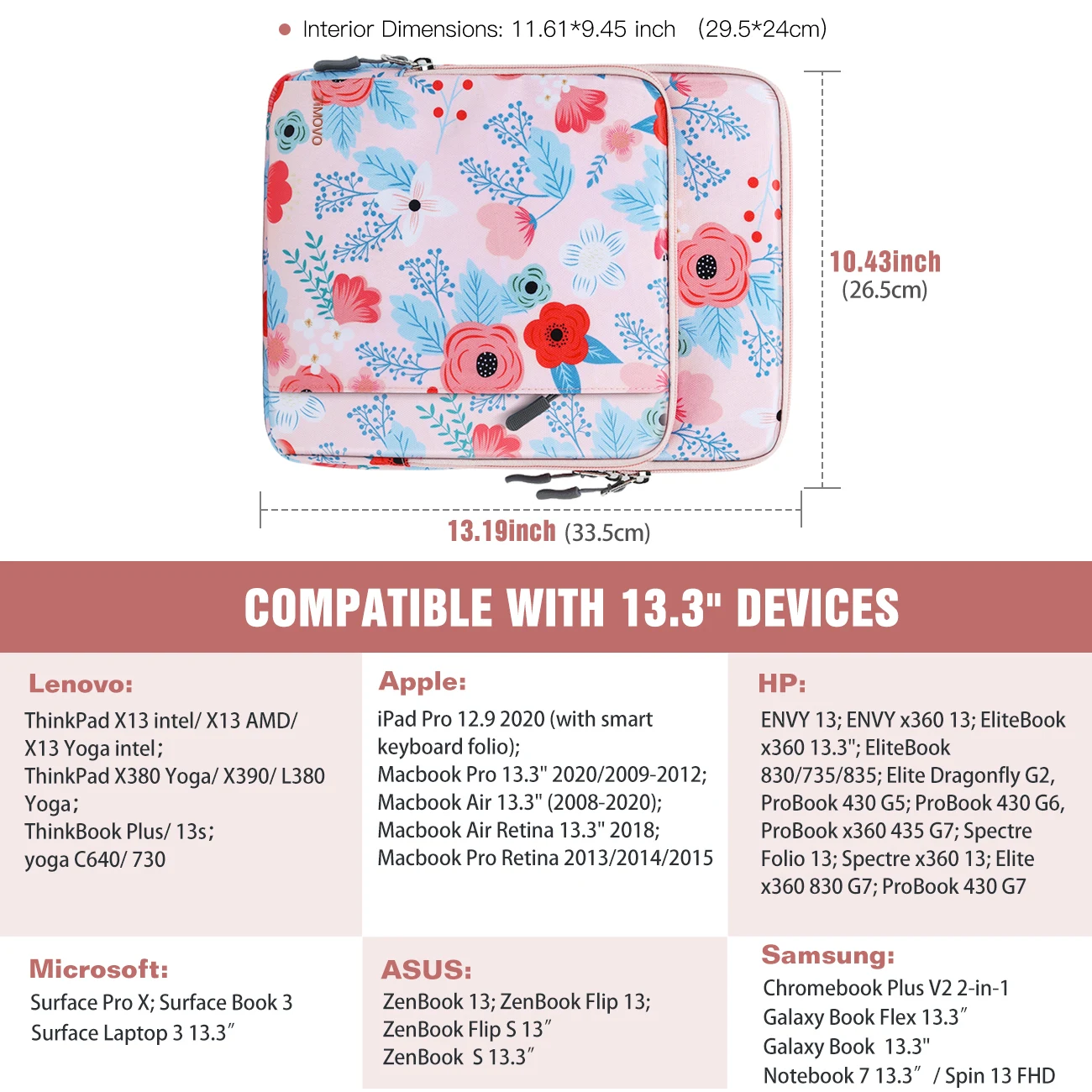 luva do portátil bolsa de ombro para samsung galaxy tab fe capa protetora para superfície pro ipad pro