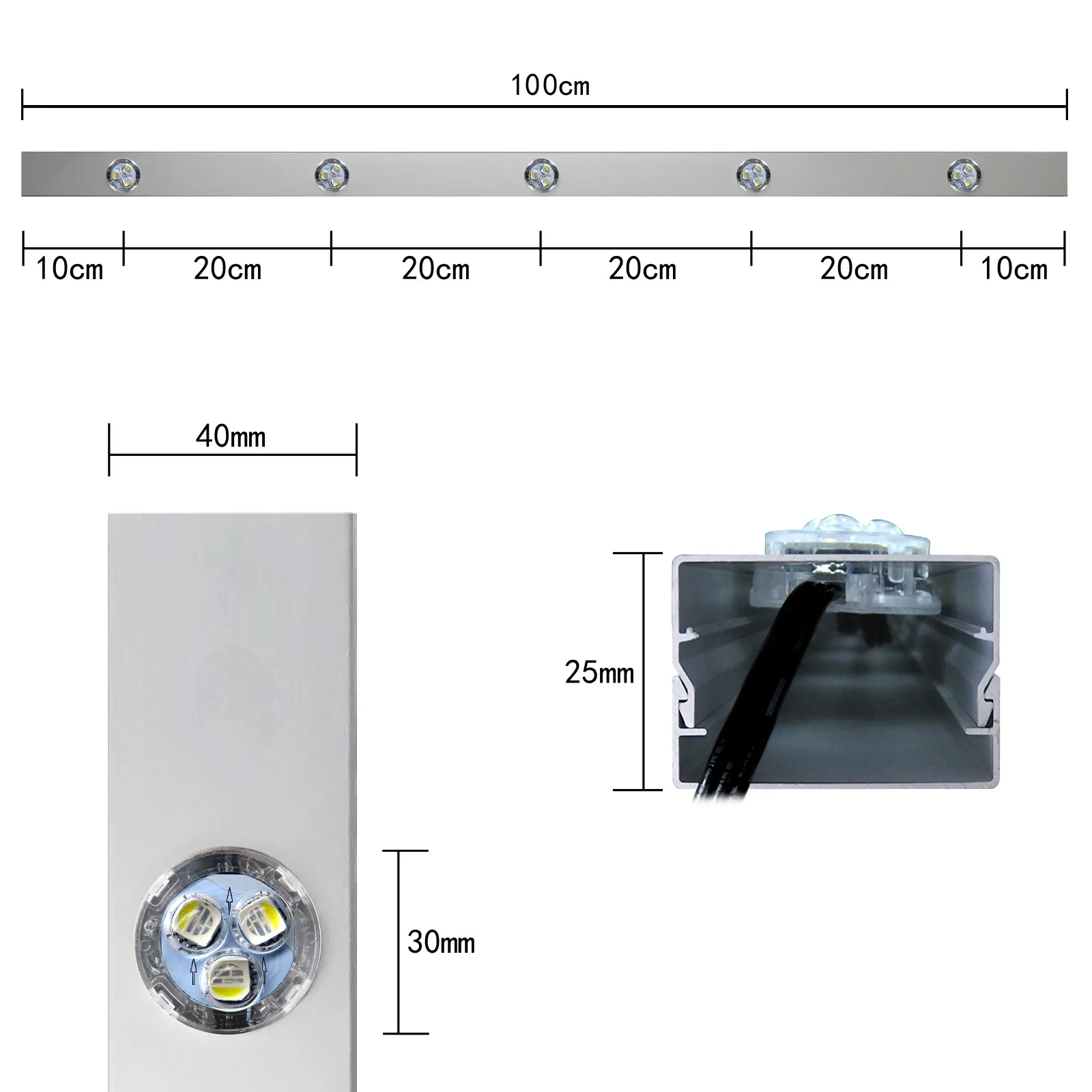 Whole Set Include Everything 150FT Outdoor Permanent Track Point Puck Light Source For Christmas /Holiday Decorative