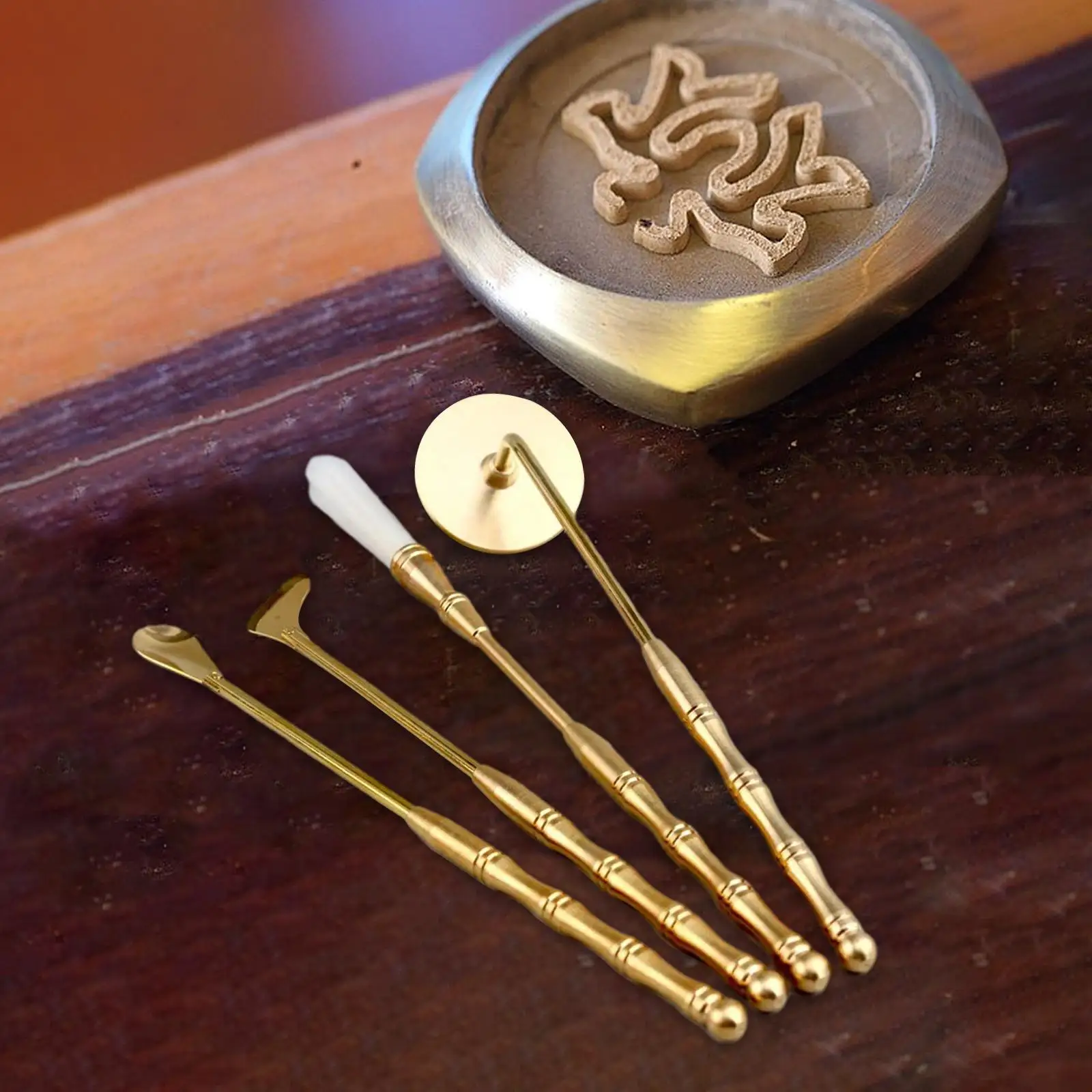 4 Pieces Incense Making Set Incense Ash Press Chinese Incense Powder Press Making Set for Festivals Meditation Yoga Party
