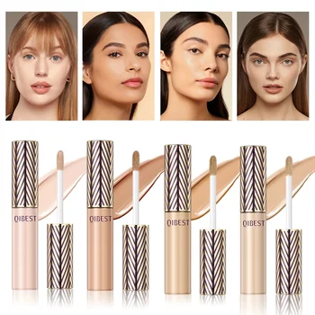 QIBEST Concealer Liquid Foundation Face Makeup Women Brightening Cream Full Coverage Concealer Lasting Modify Corrector Skin