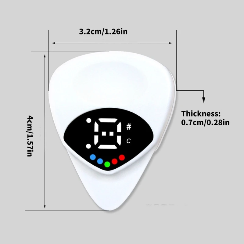 New Guitar Tuner For Folk Guitar Bass and Ukulele Featuring Built In Pick & Display