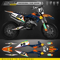 PowerZone Custom Team Graphics Backgrounds Decals Stickers Kit For KTM SX SXF MX 19-22 EXC XCW Enduro 20-23 125 to 500cc 55