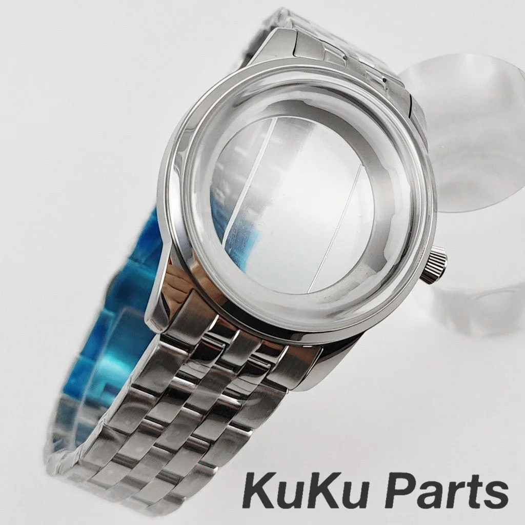 Cocktails Stainless Steel Watch Case with S Crown, 33MM/40MM, Arch Glass & Transparent Backcover