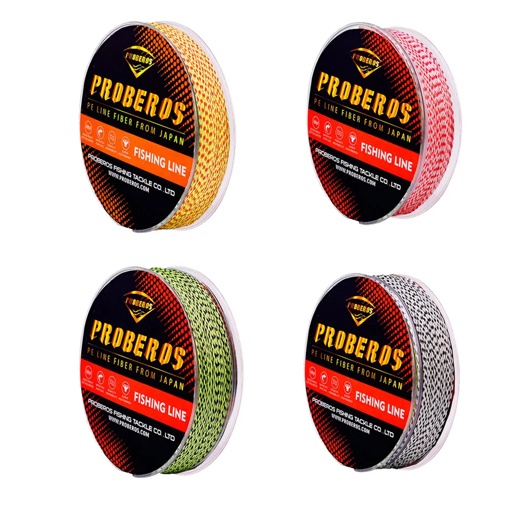 100M 4 Braids Fishing Line Colorful Abrasion Resistance 4 Weaved Fish Wire Cord Fishing Tackle PE Braided 6LB-100LB Sea Fishline