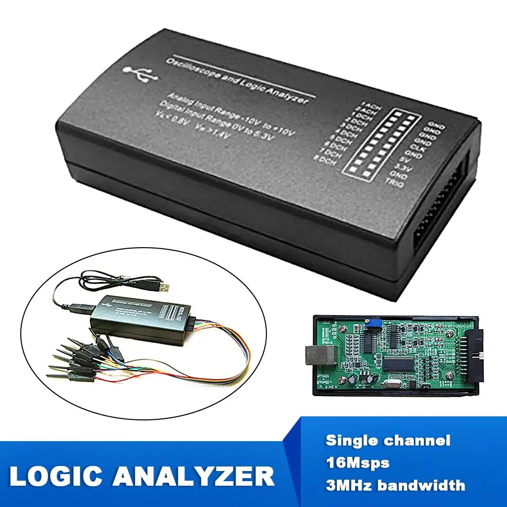 LHT00SU1 3in1 Virtual Oscilloscope Logic Analyzer Multifunctional Full-featured Signal Generator 16MHz Max Sampling Rate