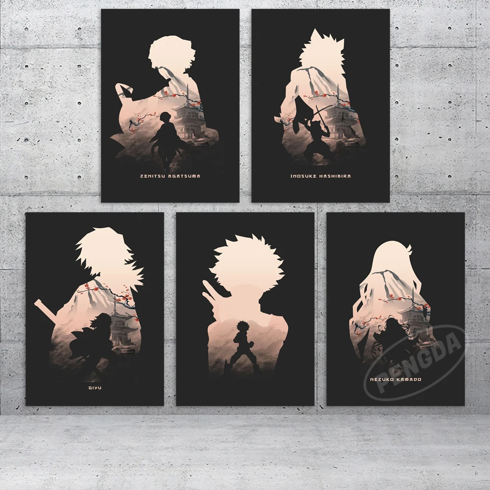 

Home Decor Demon Slayer Canvas Hashibira Inosuke Painting Wall Art Poster Tomioka Giyuu Modular Anime Picture Bedside Background