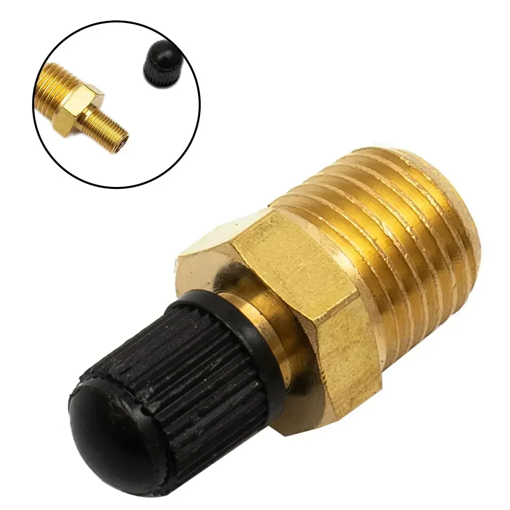 1/4 Inch NPT Solid Nickel Plated Brass Air Compressor Tank Fill Valve 6.35mm Male NPT Standard Thread Core Rated To 2g00psi air compressor tank valve
