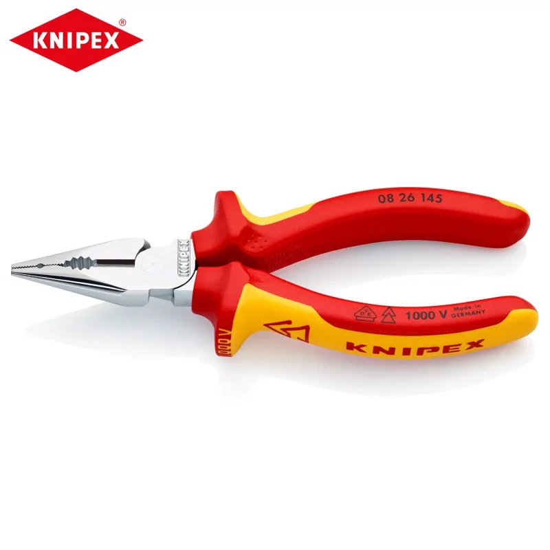 

KNIPEX Needle-Nose Combination Pliers 1000V VDE-Tested Insulated Chromium Plated Pointed Wire Cutting Plier 08 26 145