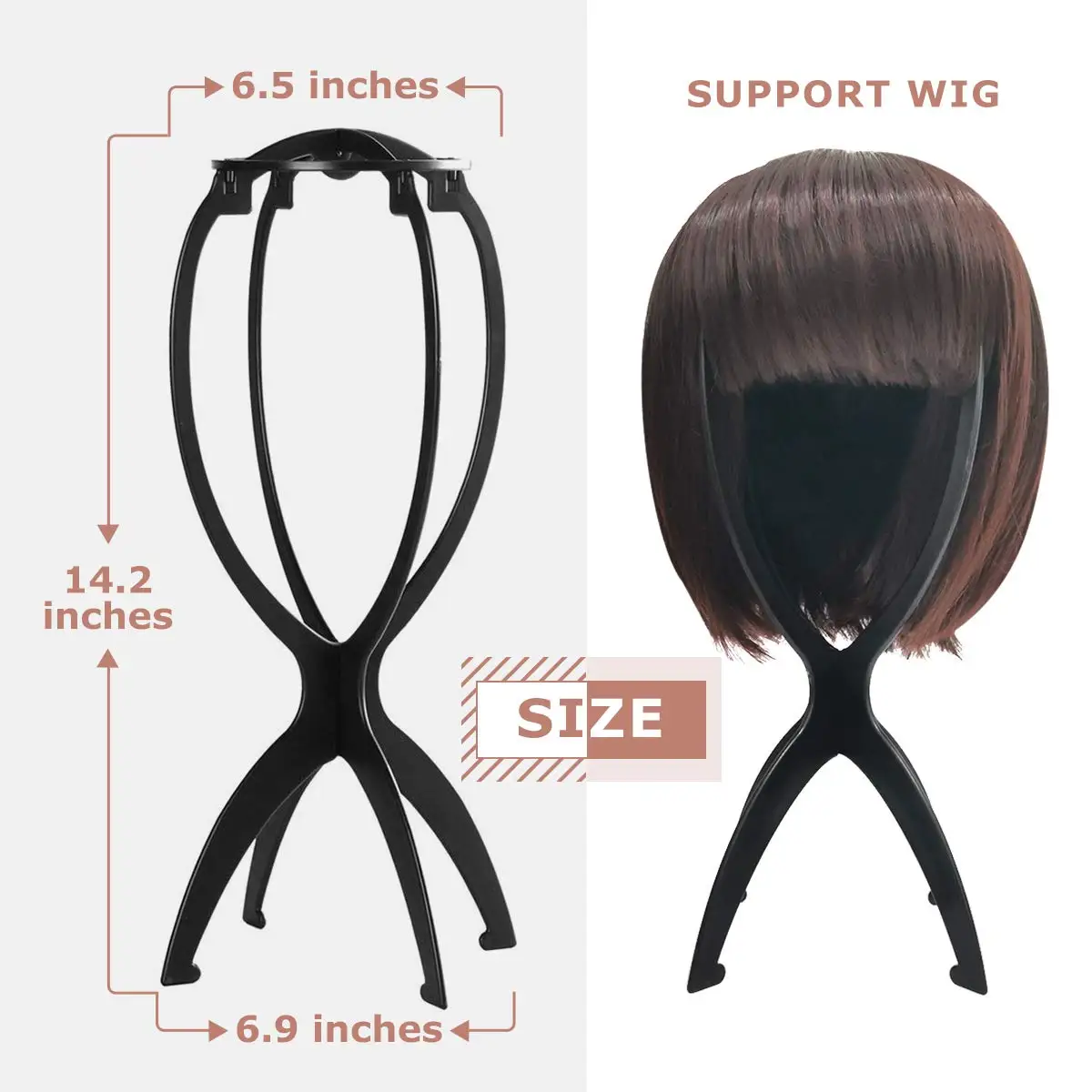 4 Pack Wig Stand Holder, Premium Portable Collapsible Wig Holder For  Multiple Wigs, Durable Wig Stands For Women